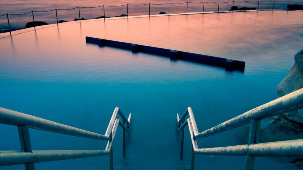 coast, swimming pool, nature, infinity pool, sunrise, pool, morning, early morning
